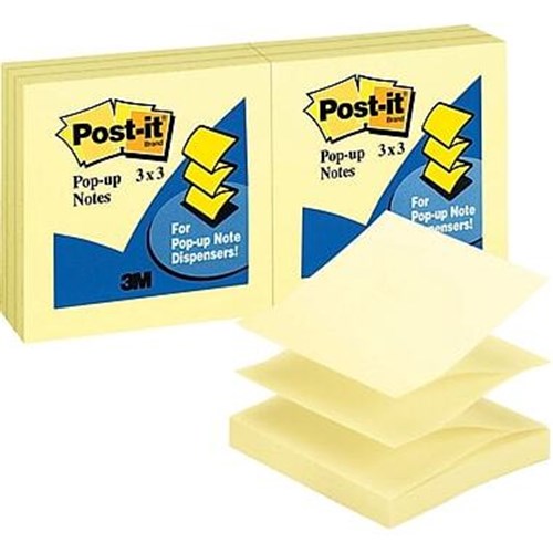 POST-IT R330-YW POP-UP NOTES Refills 76x76mm Yellow, Pk12 34-8725-0906-1